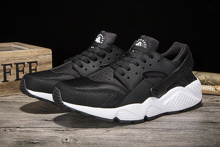 New Women Nike Air Huarache Black White Shoes - Click Image to Close